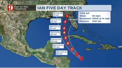 Parts of Cuba are now under hurricane warning, Central Florida remains in Ian’s path