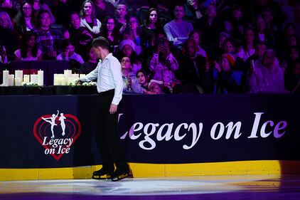 Ice skaters performing