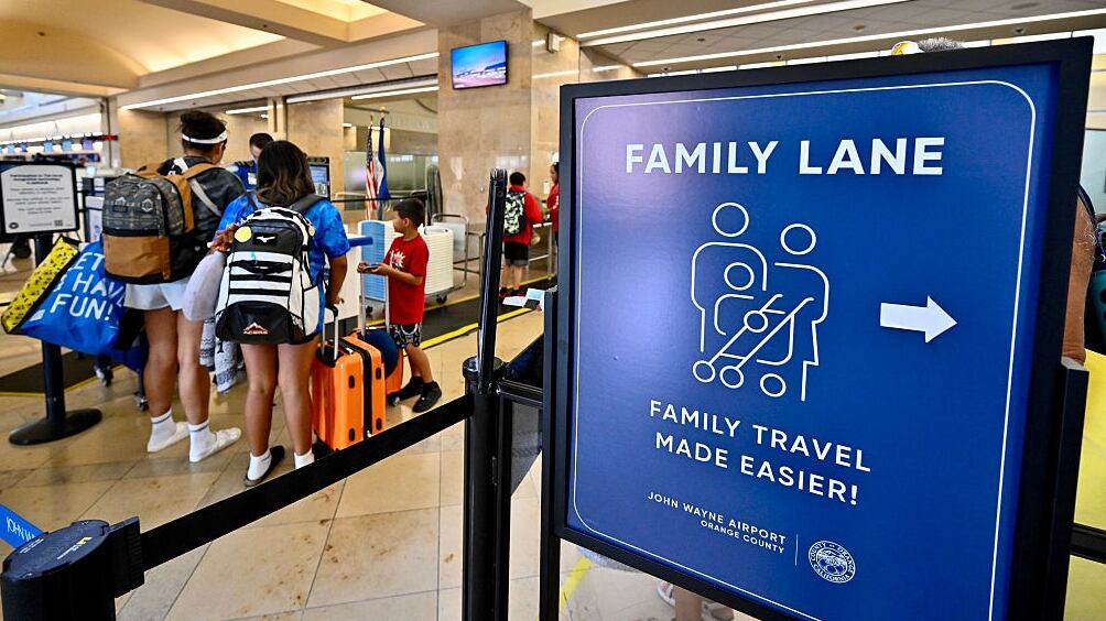 TSA checkpoint family lane