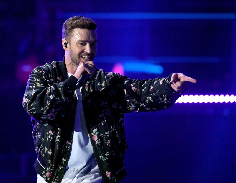 LAS VEGAS, NV - SEPTEMBER 22: (EDITORIAL USE ONLY; NO COMMERCIAL USE)  Justin Timberlake performs onstage during the 2018 iHeartRadio Music Festival at T-Mobile Arena on September 22, 2018 in Las Vegas, Nevada.  (Photo by Kevin Winter/Getty Images for iHeartMedia)