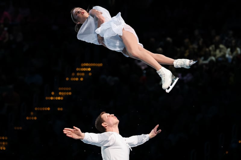 Ice skaters performing