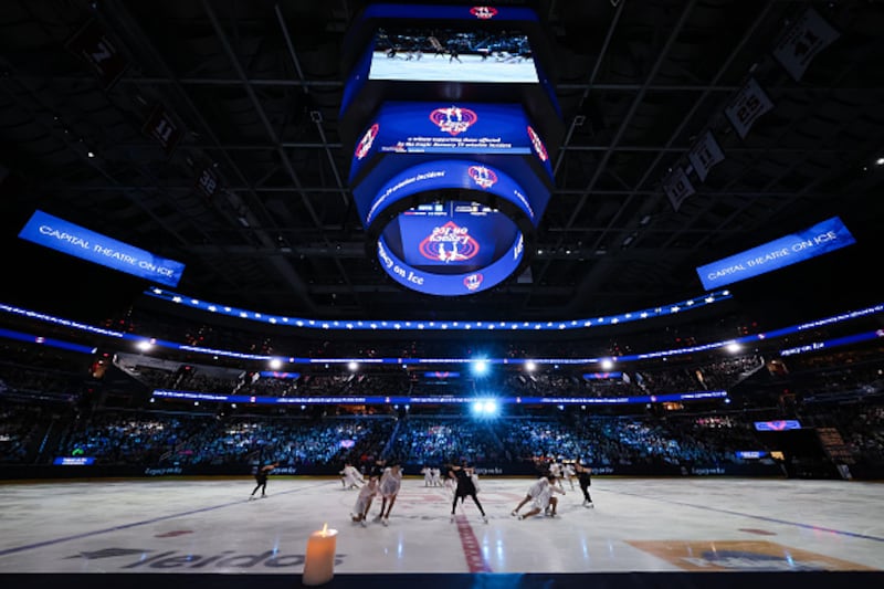 Ice skaters performing