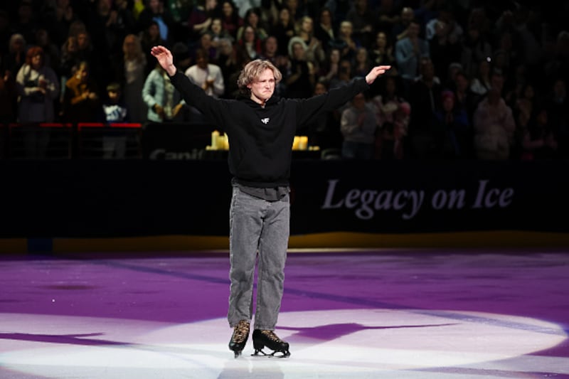 Ice skaters performing