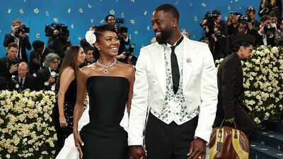 NEW YORK, NEW YORK - MAY 05: Gabrielle Union and Dwyane Wade attend the 2025 Met Gala Celebrating "Superfine: Tailoring Black Style" at Metropolitan Museum of Art on May 05, 2025 in New York City. (Photo by Jamie McCarthy/Getty Images)