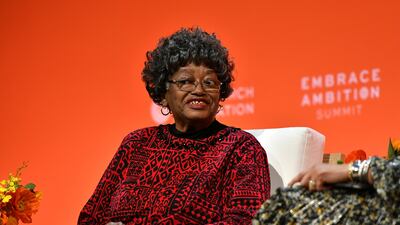 NEW YORK, NEW YORK - MARCH 05: Claudette Colvin, Civil Rights Activist speaks onstage during the 2020 Embrace Ambition Summit by the Tory Burch Foundation at Jazz at Lincoln Center on March 05, 2020 in New York City. (Photo by Craig Barritt/Getty Images for Tory Burch Foundation)